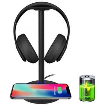 New Bee Cargador Inalámbrico 5W con Soporte Auriculares para iPhone XS MAX/XS/XR/X/ 8/8 Plus/, Samsung S9/ S9 Plus/ S8 / S8 Plus / S7 / S7 Edge / S6 / S6 Edge con indicador LED