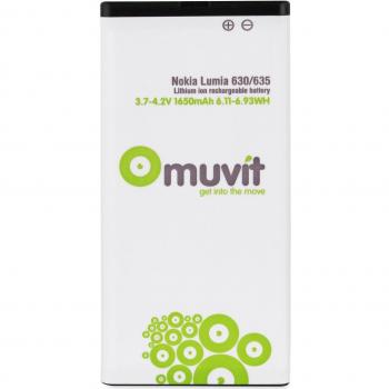 Muvit MUBAT0045 - Batería de litio 1650 mAh para Nokia Lumia 630/635