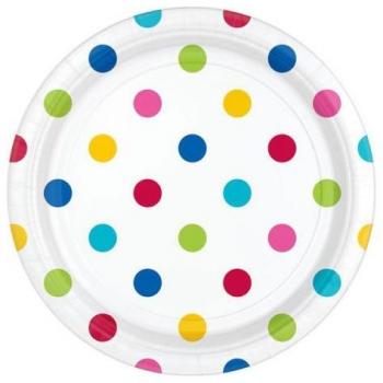 Amscan International – 541537 – 90 18 cm Rainbow lunares papel placa