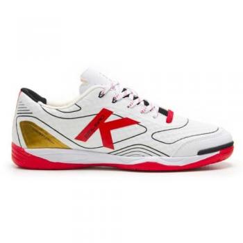 Zapatillas de Fútbol Sala para Niños KELME Goleiro Kids Elastic Blancas y Rojas EU 33