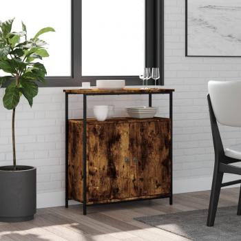 Aparador de madera multicapa ahumado de roble 70x30x80 cm