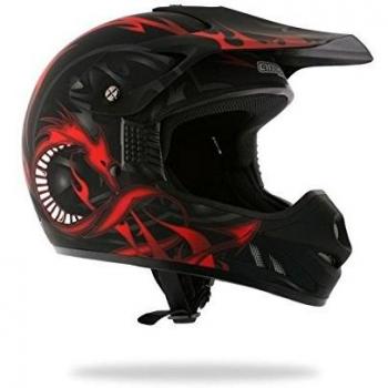 Casco AMX Dragon Rojo y Negro para Motocicleta Cross Infantil