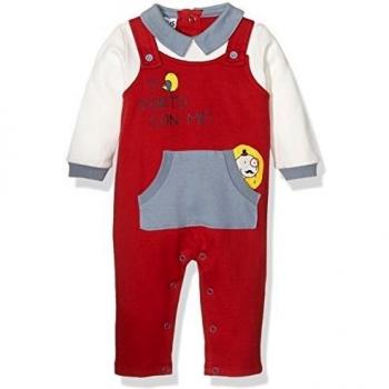 BIMBUS Tutina Felpa Finta Salopette, Pelele Para Bebés, Rubino 06, 3M