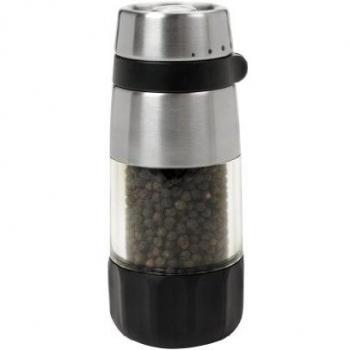 OXO Good Grips - Molinillo manual para pimienta de acero inoxidable, sin derrames, color plateado