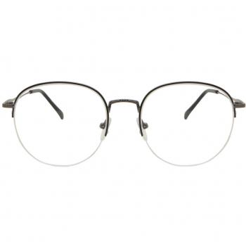 Gafas Recetadas Oval Semi Rimless Metálicas Negras para Hombre - Gafas Anti-Azules - SmartBuy Collection