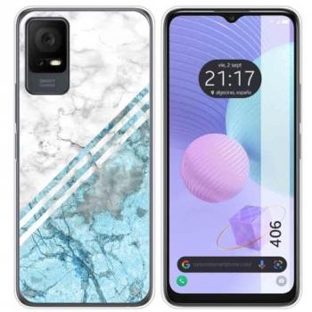 Funda de Silicona para TCL 406 con Diseño de Mármol 02