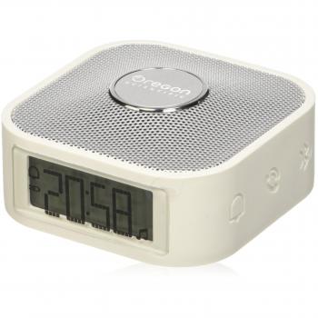 Oregon Scientific CP100_S - Reloj inteligente con altavoz bluetooth para música, blanco