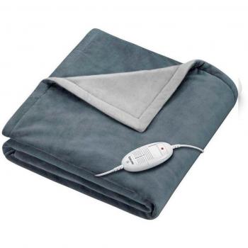 Beurer HD-75 Manta Eléctrica Térmica, 180x130cm, Gris Oscuro, 6 Niveles de Temperatura, Lavable a Máquina, Desconexión Automática
