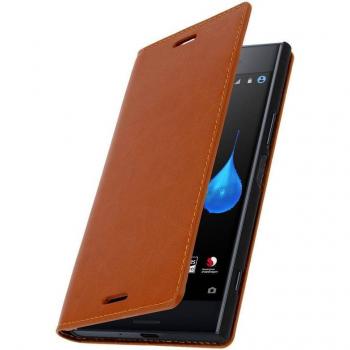 Funda de Cuero Billetera Camel para Sony Xperia XZ Premium