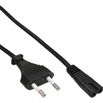 Cable de alimentación InLine® Euro 8 C7, 10 m, 0.75 mm², 2.5 A, negro