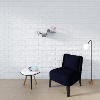 Estante de pared Maddalena, metal negro, 53x15x19 cm