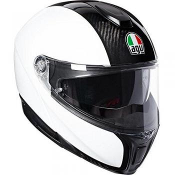 AGV Sportmodular E05 Solid Plk White XXXL Casco de Motocicleta, Unisex Adulto, Carbon/Blanco, XXX-Large