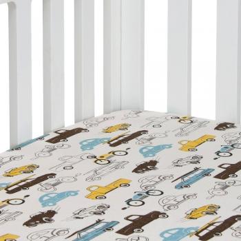 Sweet Potato Traffic Jam Fitted Sheet, Cars by Sweet Potatoes