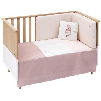 Cambrass Juego de 2 Piezas Colcha I-V Cuna 70 Sky Rosa, Tamaño 70x140 cm