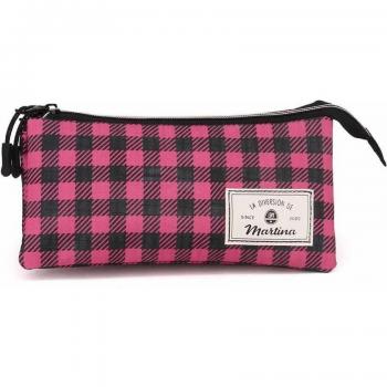 Estuche Organizador La Diversión de Martina Pink con Triple Compartimento