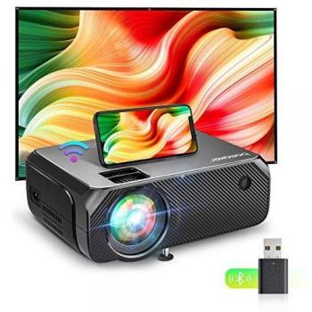 Bomaker Proyector WiFi, Proyector Full HD Portátil Actualizado 2021, Native 720P, Proyector de Películas para Juegos para Exteriores e Interiores, Pantalla de 300'' para iOS/Android/Laptop/PS5/ Win10