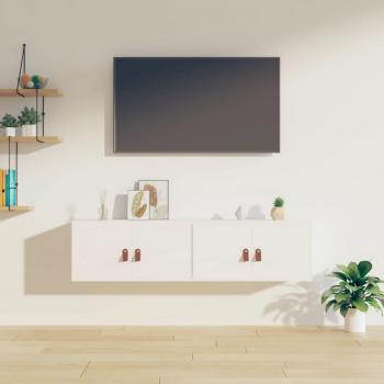 Armario de pared 2 piezas Blanco 60x30x30 cm Madera Maciza de Pino