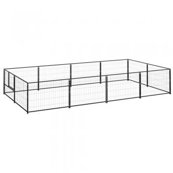 vidaXL Dog Kennel Black 8 m² Steel