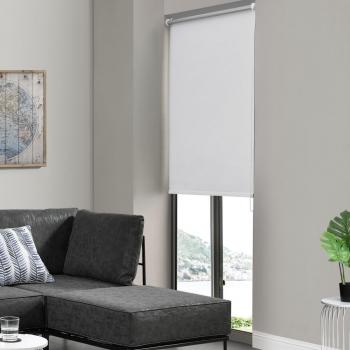Cortina enrollable opaca de 70 x 150 cm, protector solar y de luz, sin necesidad de taladrar - blanca