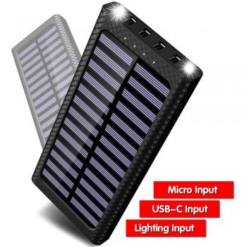 Gnceei Batería Externa 24000mAh 5.8A 4 Salidas Cargador Móvil Portátil Power Bank con 3 Entrada y 2 LED Ligero para Android/iOS Phones, Smartphones y Otros Tablet
