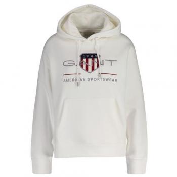 Sudadera con Capucha Archive Shield Gant para Mujer, Color Huevo, Talla M