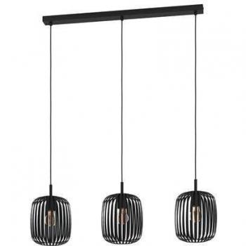 Lámpara Colgante Lineal Romazzina Negra 3 Luces E27 90 cm