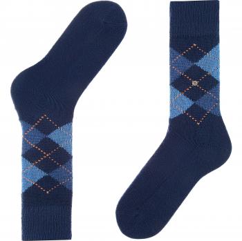 Burlington Men's Preston Extra Soft Feeling Argyle Socks, Opaque, Blue (Royal Blue 6000), Size 11-14