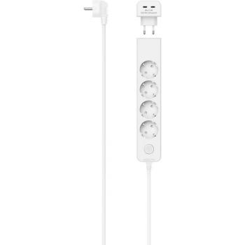 Regleta de 5 enchufes con Interruptor y 2 Tomas USB-C, Protección contra Sobretensiones, 1,4 m, Blanca