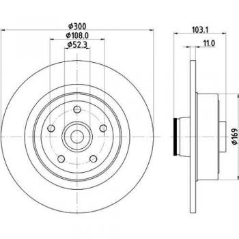 HELLA 8DD 355 120-121 Disco de freno - 55396