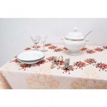 Boheme Mantel Navidad Lace TABLECOTH, 100% Algodón, Beige, 160 x 250