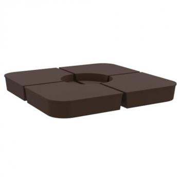 Juego de bases de sombrilla 4 uds para parasol cruzado PP 100 kg