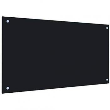 vidaXL Protector Salpicaduras Cocina Vidrio Templado Negro 90x50cm Protección Herramientas Accesorios Protección Grasa al Cocinar Fiable Práctico