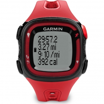 Garmin Forerunner 15 HRM -  Reloj deportivo con GPS y monitor de actividad con monitor de frecuencia cardiaca, color rojo y negro, talla L