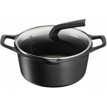 Cacerola con tapa Tefal Robusto E24944, antiadherente, apta para lavavajillas, compatible con todo tipo de cocinas (incluido inducción), fabricada en acero inoxidable, capacidad de 3