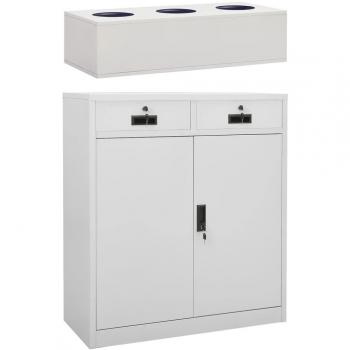 vidaXL Office Cabinet with Planter Box Light Grey 90x40x125 cm Steel