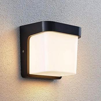 Aplique LED para exterior Adenike sin sensor, moderno, luz cálida, material de policarbonato y ABS, color gris oscuro (RAL 7024)