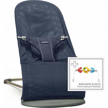BABYBJÖRN HAMACA CON JUGUETE, Mesh, Azul Oscuro, Amigos Voladores