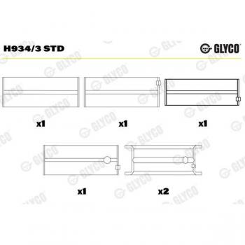 Glyco H934/3 STD Cojinete de cigüeñal