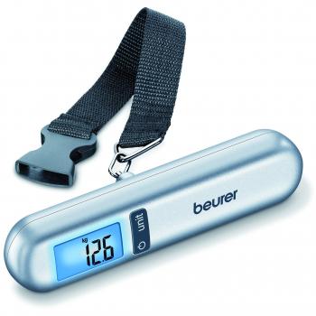 Beurer LS06 - Básculapara Maletas, Capacidad de 40 kg, Ideal para Viajes, Color Plata/Blanco