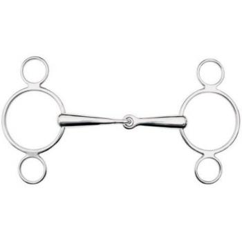 Bocado de caballo Waldhausen de 3 o 4 anillas, sólido, 12.5 cm