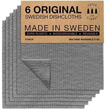 SUPERSCANDI - Paños Reutilizables para vajillas, de Esponja de celulosa, biodegradables, para Cocina, reemplaza el Papel de Cocina