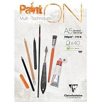 Bloc de dibujo Clairefontaine Paint On Multitechniques A5 250g 40h - Pack de 2