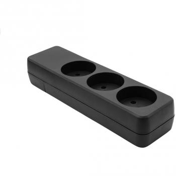 Proxtend - Regleta de Enchufes Danesa de 3 Vías en Negro