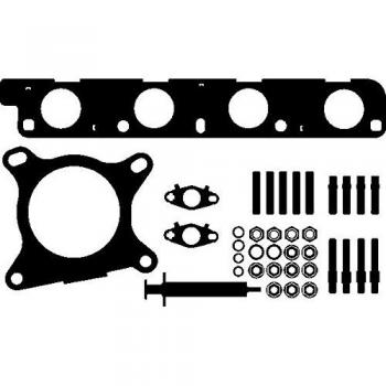 Juego de montaje para turbocompresor ELRING 261.160 con juntas, instrucciones y tornillos, compatible con VOLKSWAGEN GOLF 5, 6 y Tiguan I