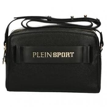 Sleek Black Double-Zip Polyethylene Crossbody Bag for Women