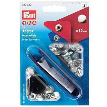 Prym Botones PRES.Anorak 12mm lt.plat.+herram