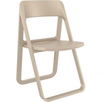 Dream Polypropylene Indoor and Outdoor Folding Chair - Taupe