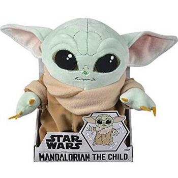 Simba Toys - Peluche Disney Baby Yoda Articulado de la Serie The Mandalorian de Star Wars, Incluye Caja Expositora, 100% Original, Apto para Niños y Niñas de todas las Edades - 30 cm