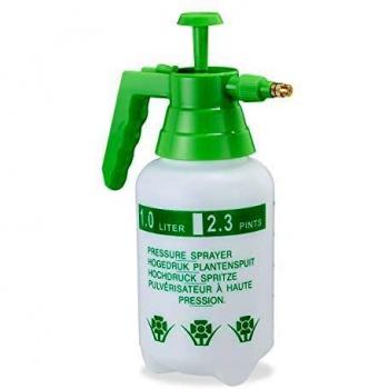 Relaxdays Pulverizador Agua Presión, Boquilla Ajustable, Vaporizador para Plantas, Jardín, 1 l, 1 Ud, PE-Latón, Verde