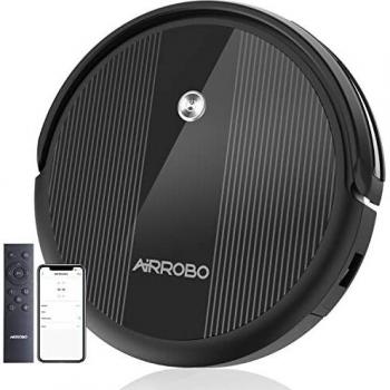 AIRROBO Robot Aspirador,2600Pa Aspirador Robot, WiFi/Alexa/App, 5 Modos, 140Mins Autonomía, Carga Automática, Delgada y Silenciosa,Ideal para Pelo de Animales, alfombras y Suelos Duros